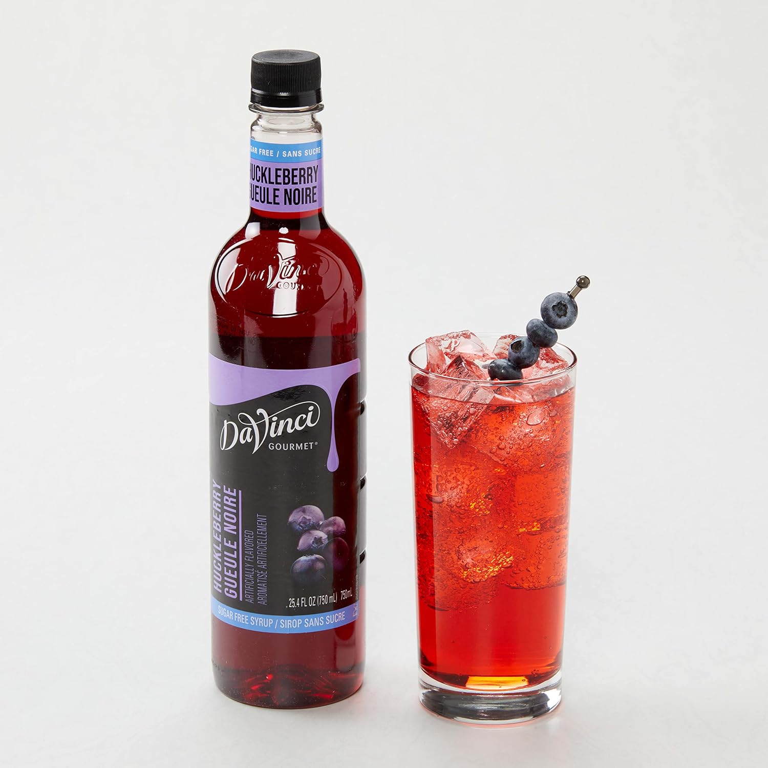 DaVinci Gourmet Sugar-Free Huckleberry Syrup, 25.4 Fluid Ounces (Pack of 4)