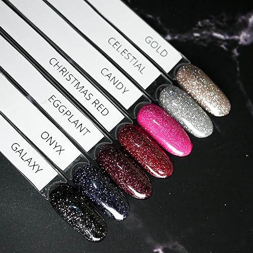 Miniatura 5 de IN.HYPE Gel base de goma  Luz reflectantebrillo brillante. Remojo. Curable UVLED (dorado)