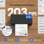 Bluetooth Thermal Shipping Label Printer, 4x6 Portable Thermal Printer, Compatible with iPhone, Android, Windows and Mac, Works with USPS, UPS, Amazon, Shopify, Etsy (Black)