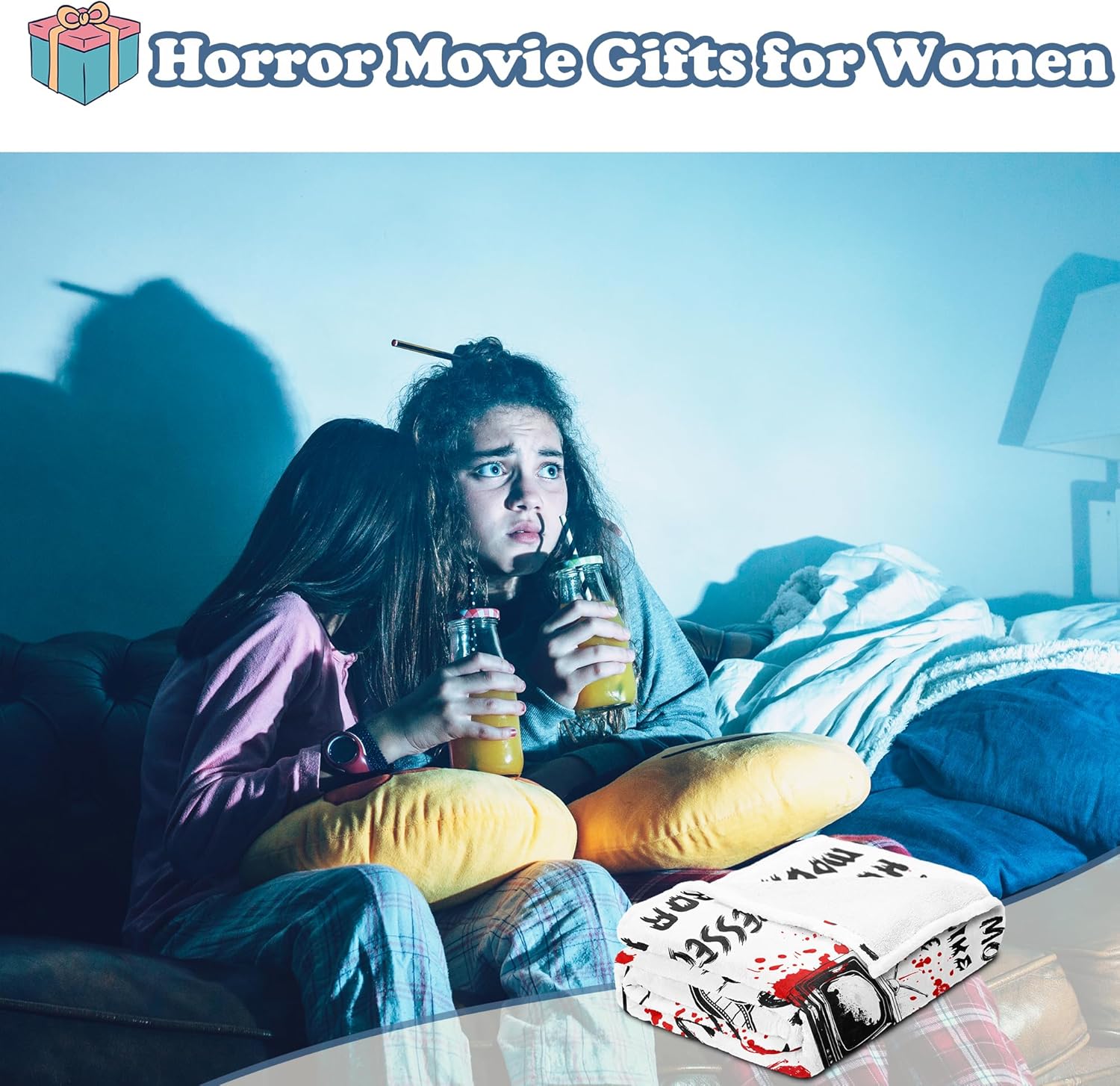 Horror Movie Gifts for Women/Men, Gifts for Horror Movie Lovers/Fans, Scream Scary Movie Halloween Blanket 60"x50"