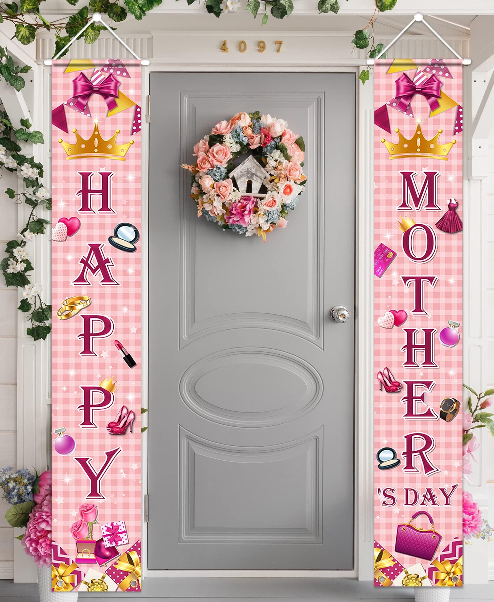Amazon.com: Happy Mother's Day Porch Sign Banner Decoration, Best Mom
