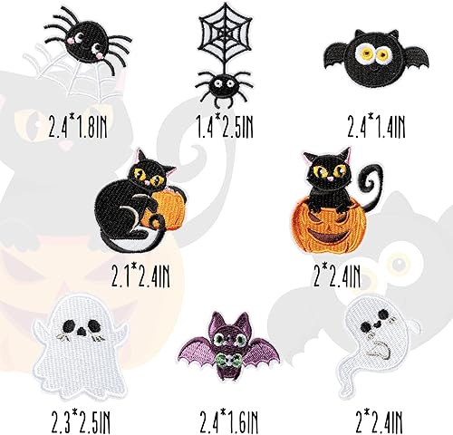 Miniatura 2 de 8 parches para planchar de Halloween, fantasma, murciélago, araña, gato, animales, coser, bordado, parche de reparación de bordado, accesorios de