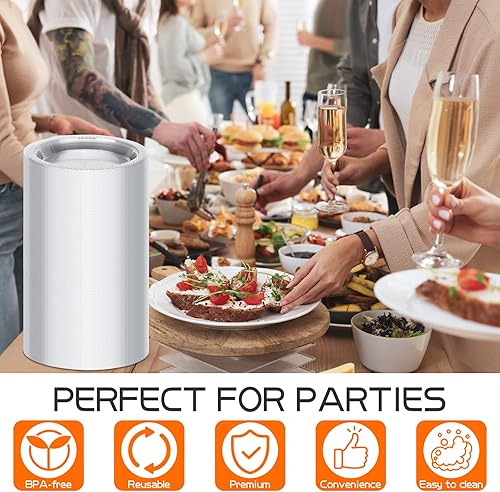 Miniatura 6 de Sabary 1000 platos de plástico transparente desechables de 6 pulgadas, platos de postre redondos, transparentes, suministros de cena para el hogar,