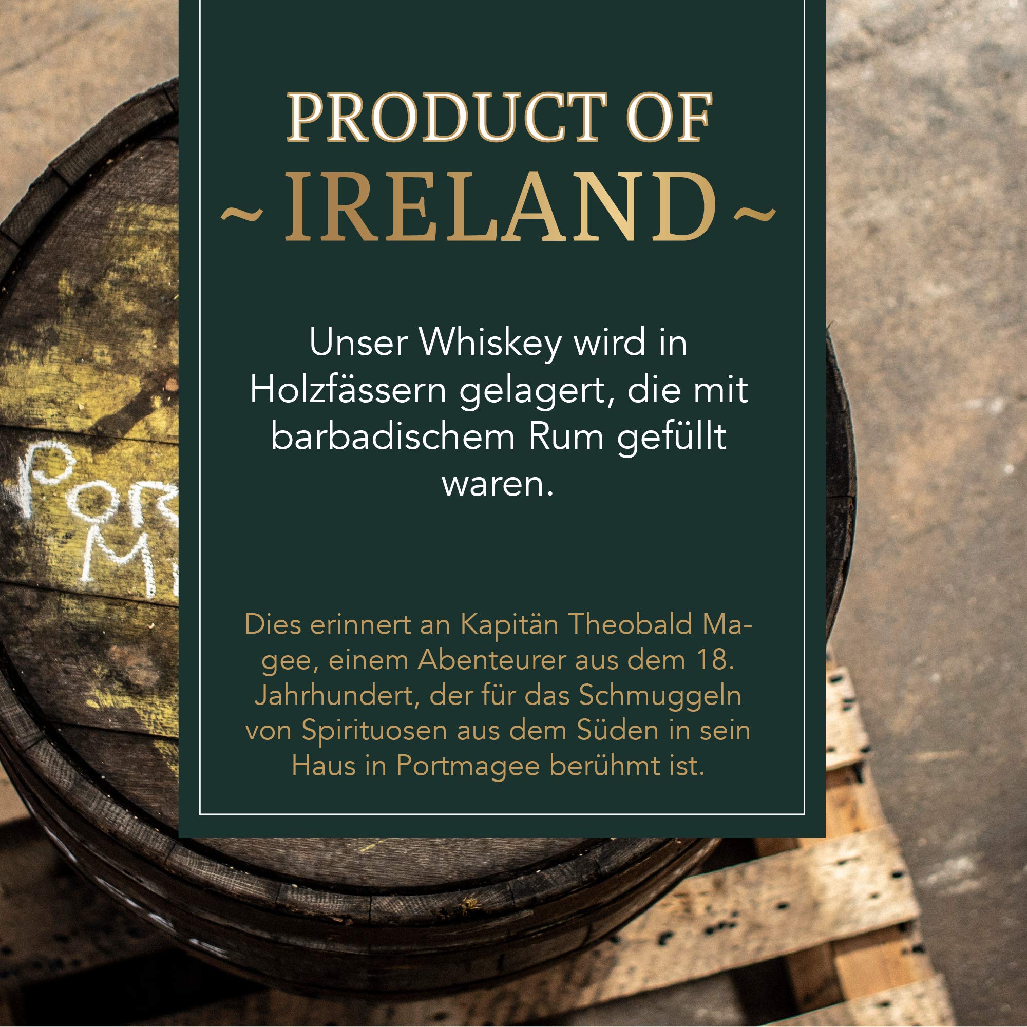 Portmagee Triple Distilled Irish Whiskey – Aged 9 Years I PREMIUM WHISKEY LIMITIERT AUF 333 FLASCHEN PRO FASSFREIGABE I Cask I Single Malt & Single Grain Blended I 40% Alk.