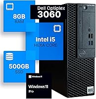 Vista 10 de Dell Optiplex 3060 - Computadora de escritorio Intel i5-8500 (3.2) 8 GB DDR4 RAM 1 TB SSD de estado sólido Windows 11 Professional PC