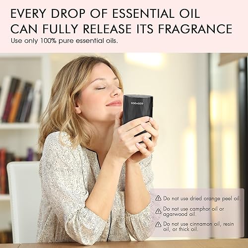 Miniatura 7 de Difusor de aceite esencial sin agua, textura de metal de aluminio, nebulizador de batería silencioso 96H, difusor de aromaterapia de aroma portátil