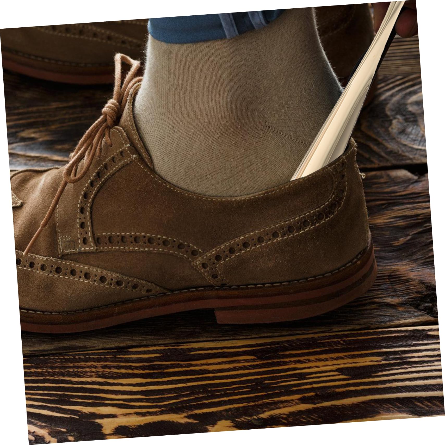 Chausse-pied Tête de Taureau en Alliage et Bois 32cm
