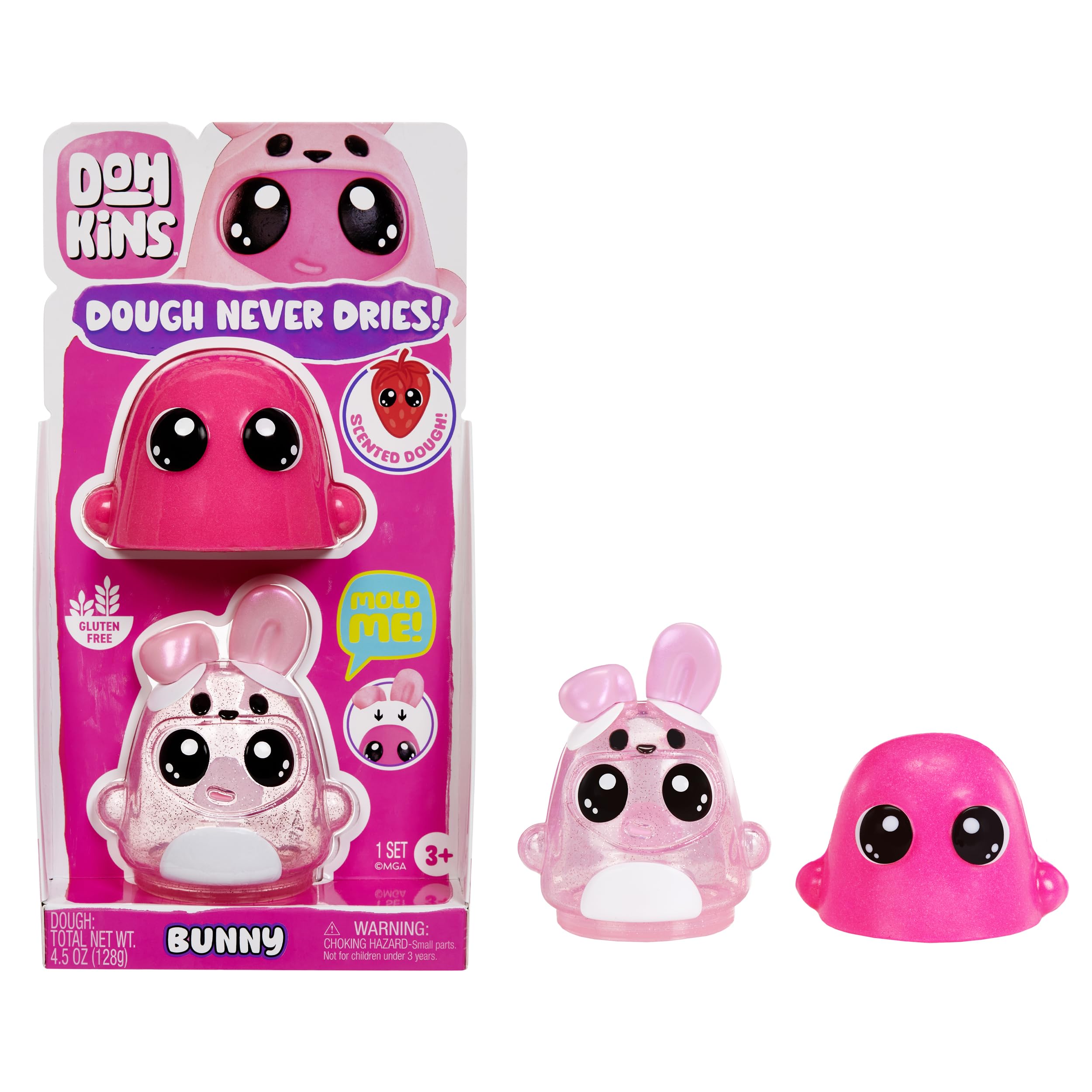 DohKins Bunny Single Pack Character – Zawiera 1 Figurkę DohKins, Zbierz Wszystkie 6 Figurek. Bezglutenowa Masa Plastyczna Nigdy Nie Wysycha. Idealna dla Kolekcjonerów i Dzieci w Wieku 2–5 Lat