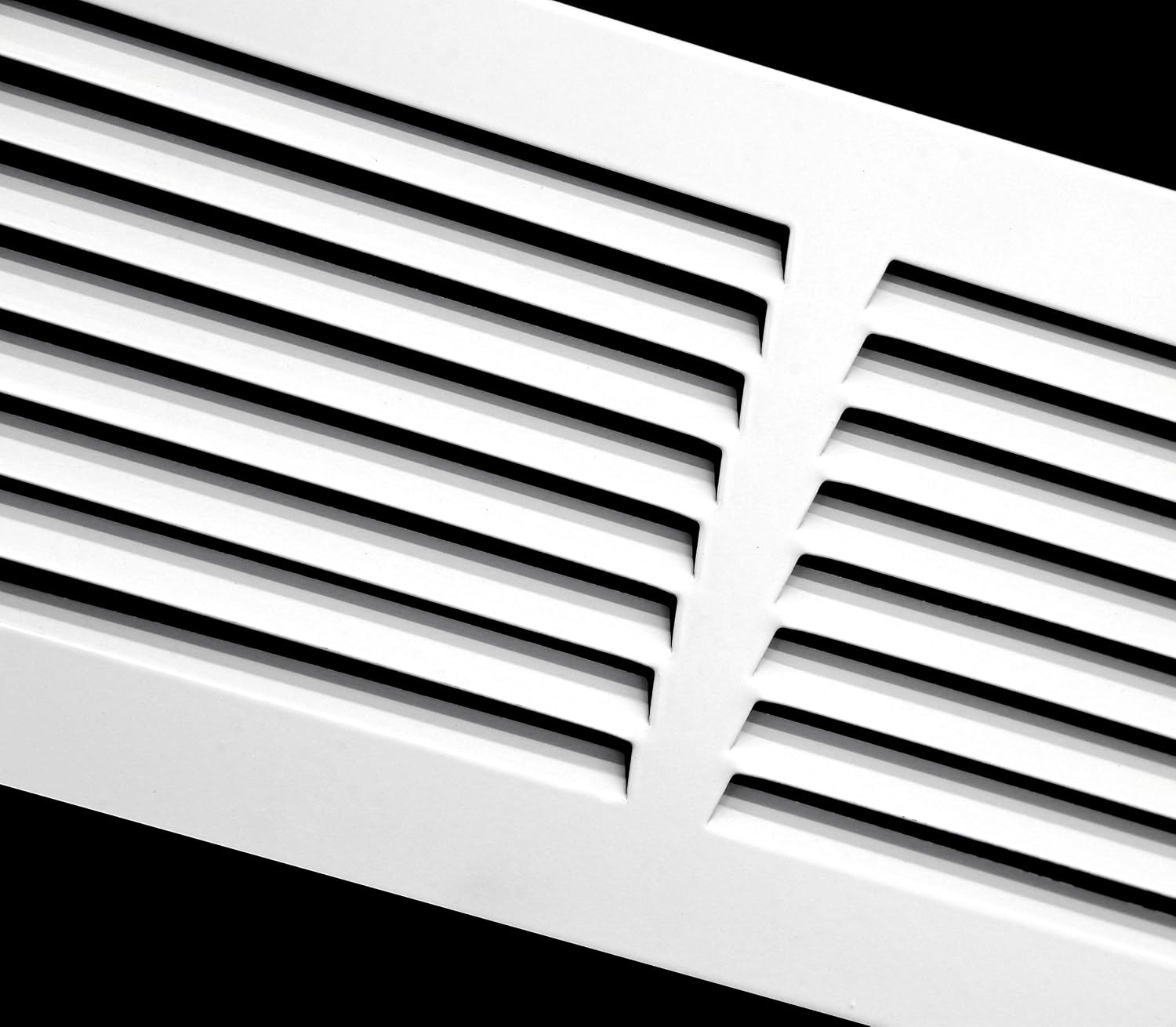 12" X 4" Baseboard Return Air Grille - HVAC Vent Duct Cover - 7/8" Margin Turnback for Flush Fit with Baseboard Work - White [Outer Dimensions: 13.75" Width X 5.75" Height]