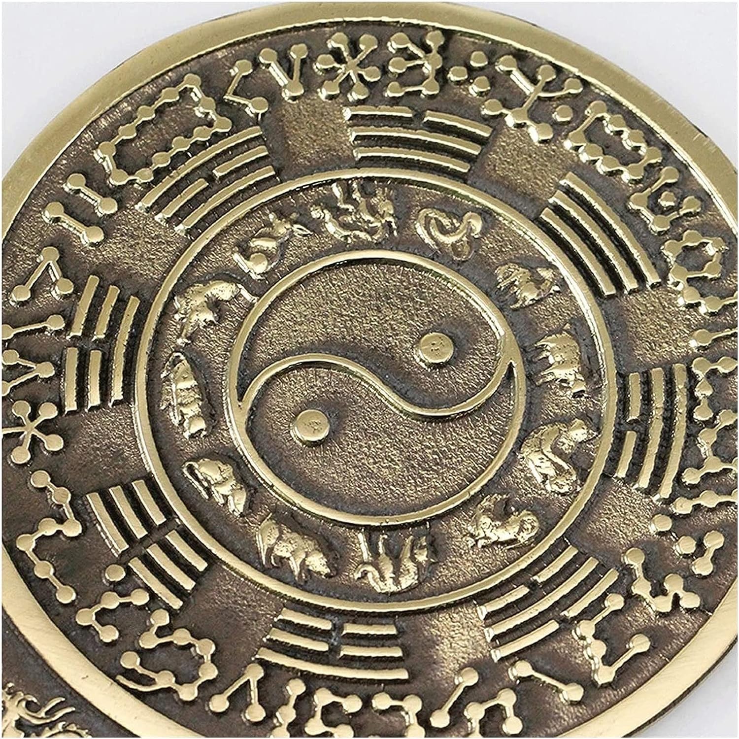 Tradycyjne lustro Bagua, taoistyczne wklęsłe lustro Bagua, tradycyjne lustro Feng Shui Vintage lustro Starożytne lustro Bagua figurki buddyjskie rzemiosło dekoracyjne do domu lustro plotki