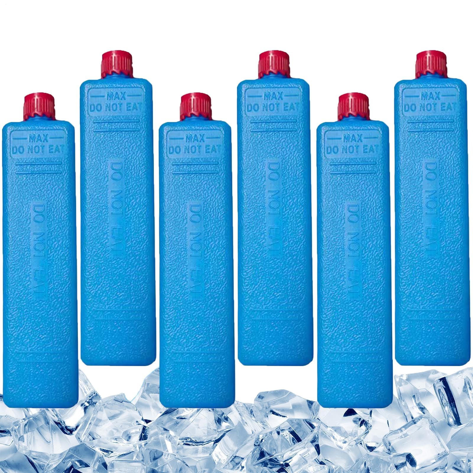Crystal Freezer Boxes Ice Blocks For Cooler Bags - 200ml Reusable Ice Packs For Lunch Box, Air Conditioner Fan Ice Crystal Box | For Travel Beach Fishing Sports Camping BBQ Picnic Hiking (6PCS)