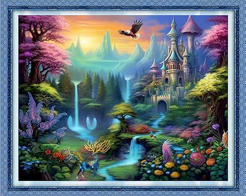 Miniatura 75 de Dimensean Kits de punto de cruz estampados, gama completa de patrones de bordado, kits de iniciación para principiantes, adultos o niños, kits