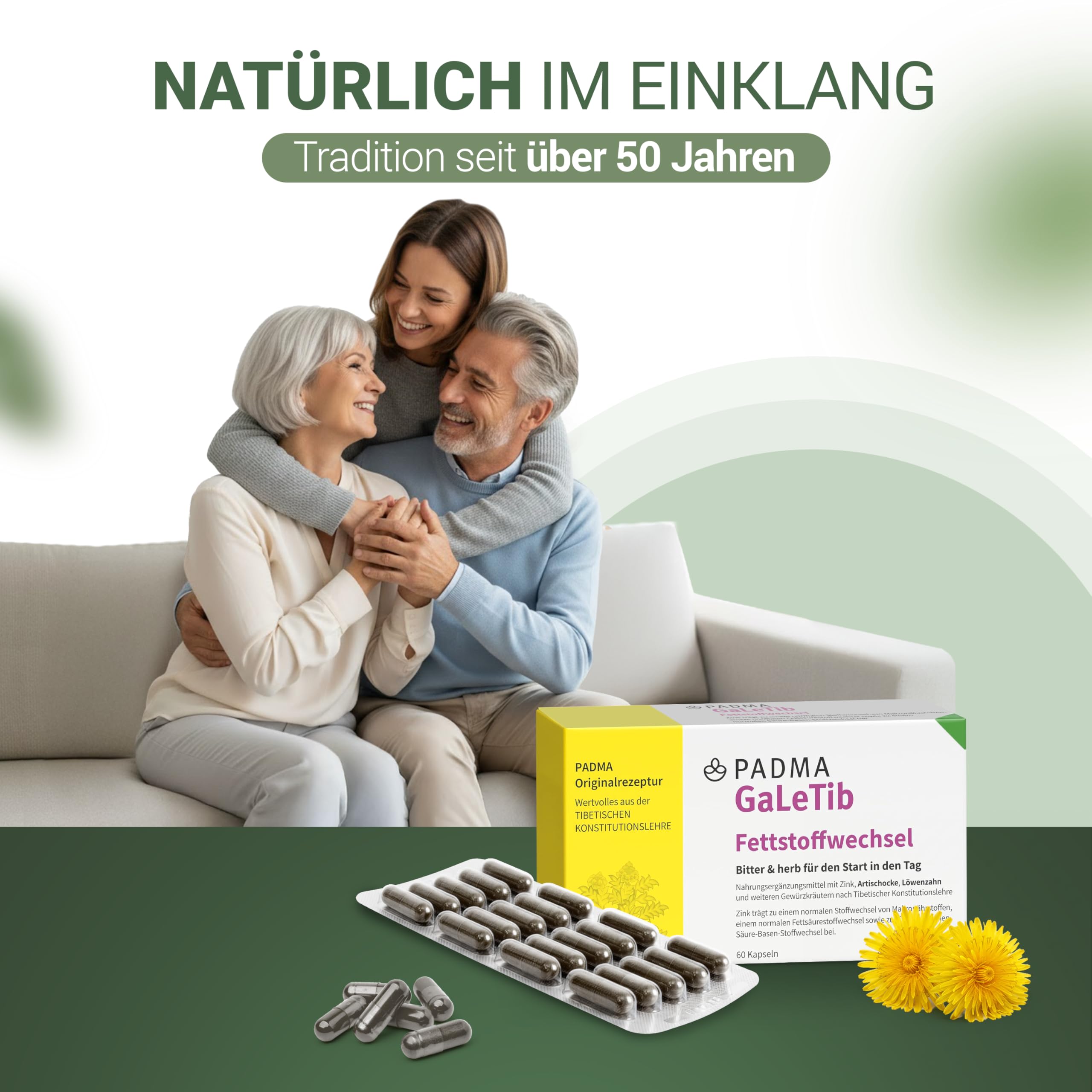 60 Kapseln - Stoffwechsel-Komplex mit Zink, Artischocke & Löwenzahn - Für Fettstoffwechsel & Säure-Basen-Haushalt - Bitterstoffe, vegan, tibetische Rezeptur