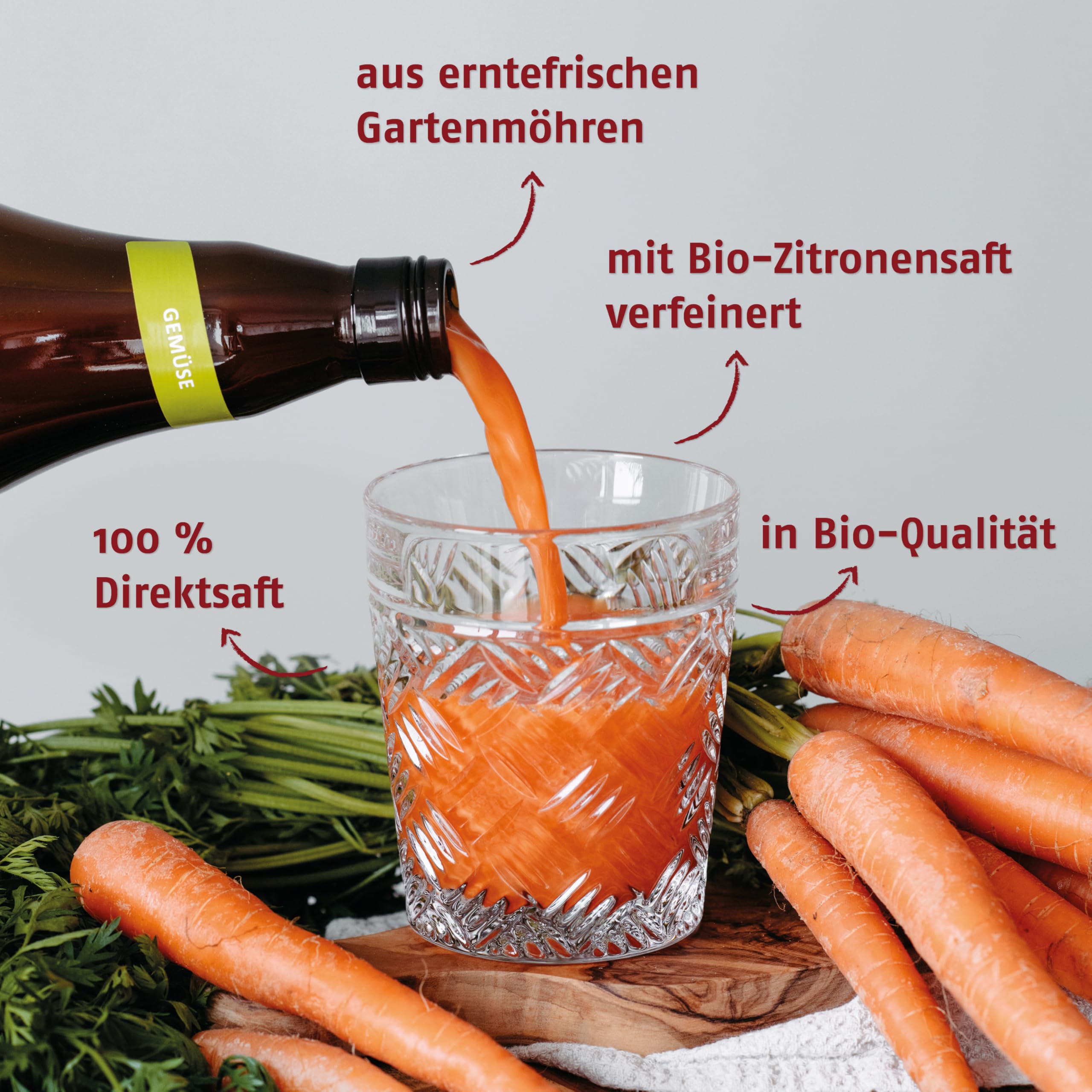 RABENHORST Gartenmöhre BIO 6er Pack (6 x 700 ml) - Hochwertiger Möhrensaft mit Zitronensaft abgerundet | Hochwertiger Möhrensaft mit Zitronensaft abgerundet