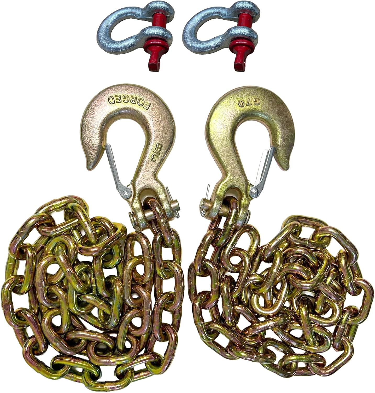 Heavy-Duty Grade 70 Tow Chain with Forged Steel Slip Hook – Zinc-Plated, Corrosion-Resistant Towing Chain (20000 lbs)