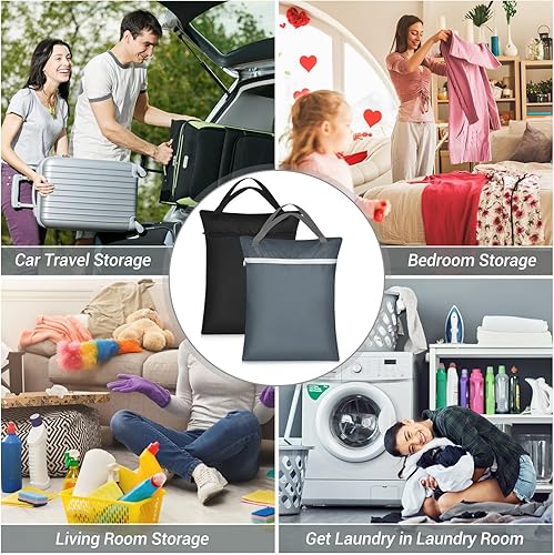 Miniatura 6 de Bolsa grande de viaje para lavandería, 2 piezas, lavable, impermeable, bolsa para ropa sucia, bolsa grande para ropa sucia, bolsa de entrenamiento