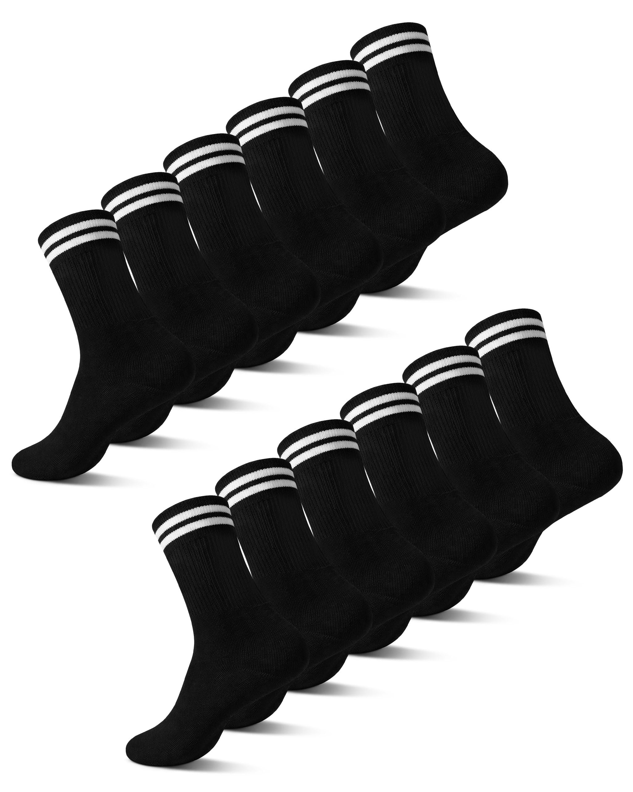 YOUCHAN Socken Herren Damen 6 Paar Retro Tennissocken Baumwollsocken Gestreifte Socken Größe 35-50