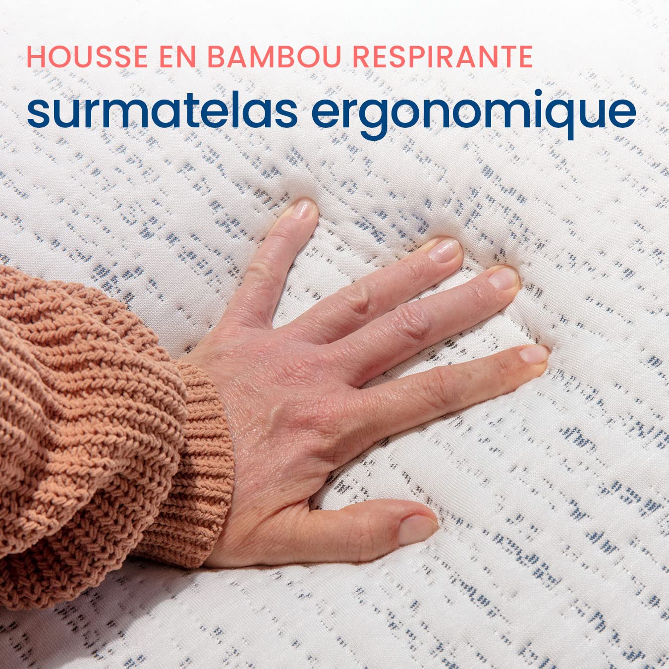 mello - Surmatelas Ferme 7cm Oeko-Tex, surmatelas 80 x 200 cm Fabriqué en France, Qualité supérieure, Housse déhoussable et Lavable, Surmatelas 80 x 200 cm Tonique