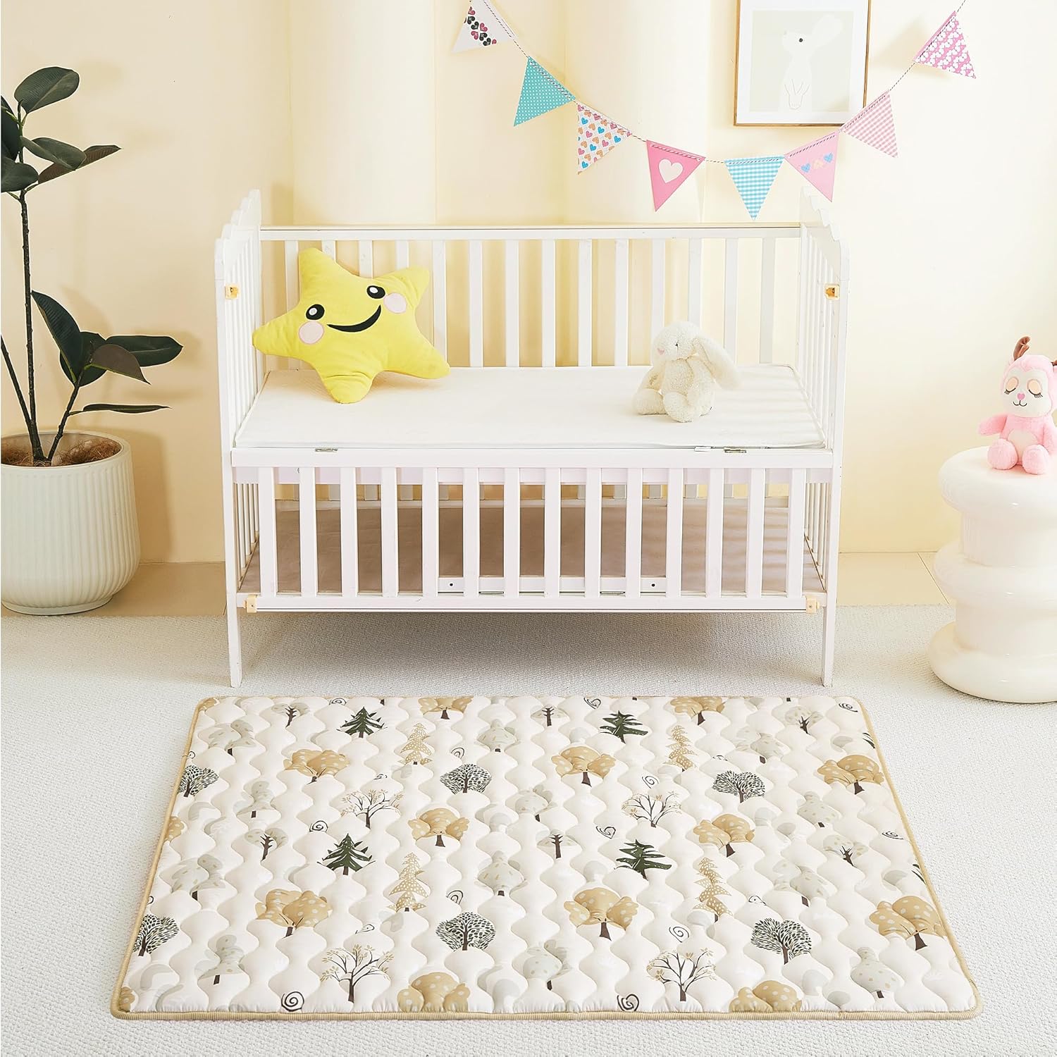 Baby Play Mat, Extra Large&Thick Baby Mat for Floor, 50 x 50 Play Mat for Baby， Foldable Padded Baby Floor Mat