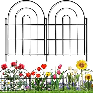18 Pack Decorative Garden Fence Animal Barrier: 17 in(H) x 18 ft(L) Border Flower Rabbit Garden Fencing Small Arched Rustproof Metal No Dig Fence Landscape Decor for Yard