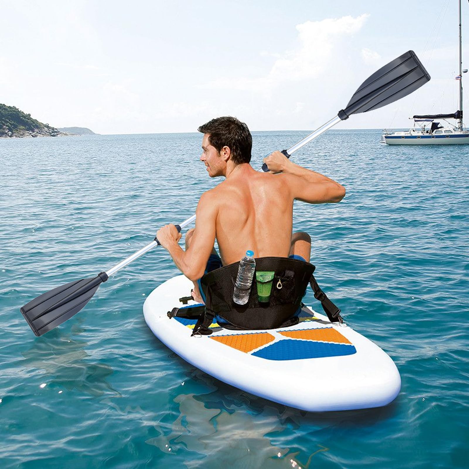 Generico Paggine in Lega di Alluminio - Remi di Barche | Bastoncini di Canottaggio in Kayak Regolabili | Blade in Canoa da 2 Pc Leggere | per Le Acque di Moto Anti Slip Grip per Adulti