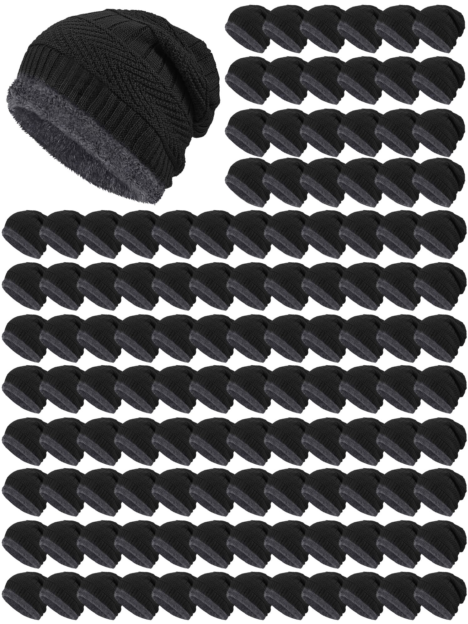 Geyoga Gorros de invierno a granel para hombres y mujeres, con forro polar, gorro cálido de punto de invierno