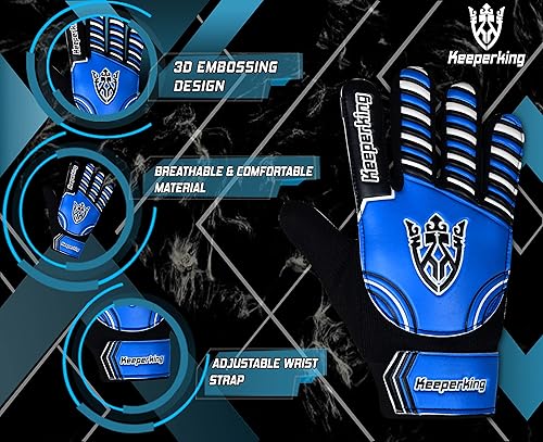 Miniatura 4 de Keeperking Claw 2.0 - Guantes de portero para niños, niños y niñas, guantes de fútbol junior, guantes de jugador de fútbol para niños, guantes de
