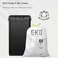 Vista 4 de EKO Mirage-T - Bote de basura rectangular con sensor de movimiento sin contacto de 50 litros/13.2 galones, acabado de acero inoxidable cepillado