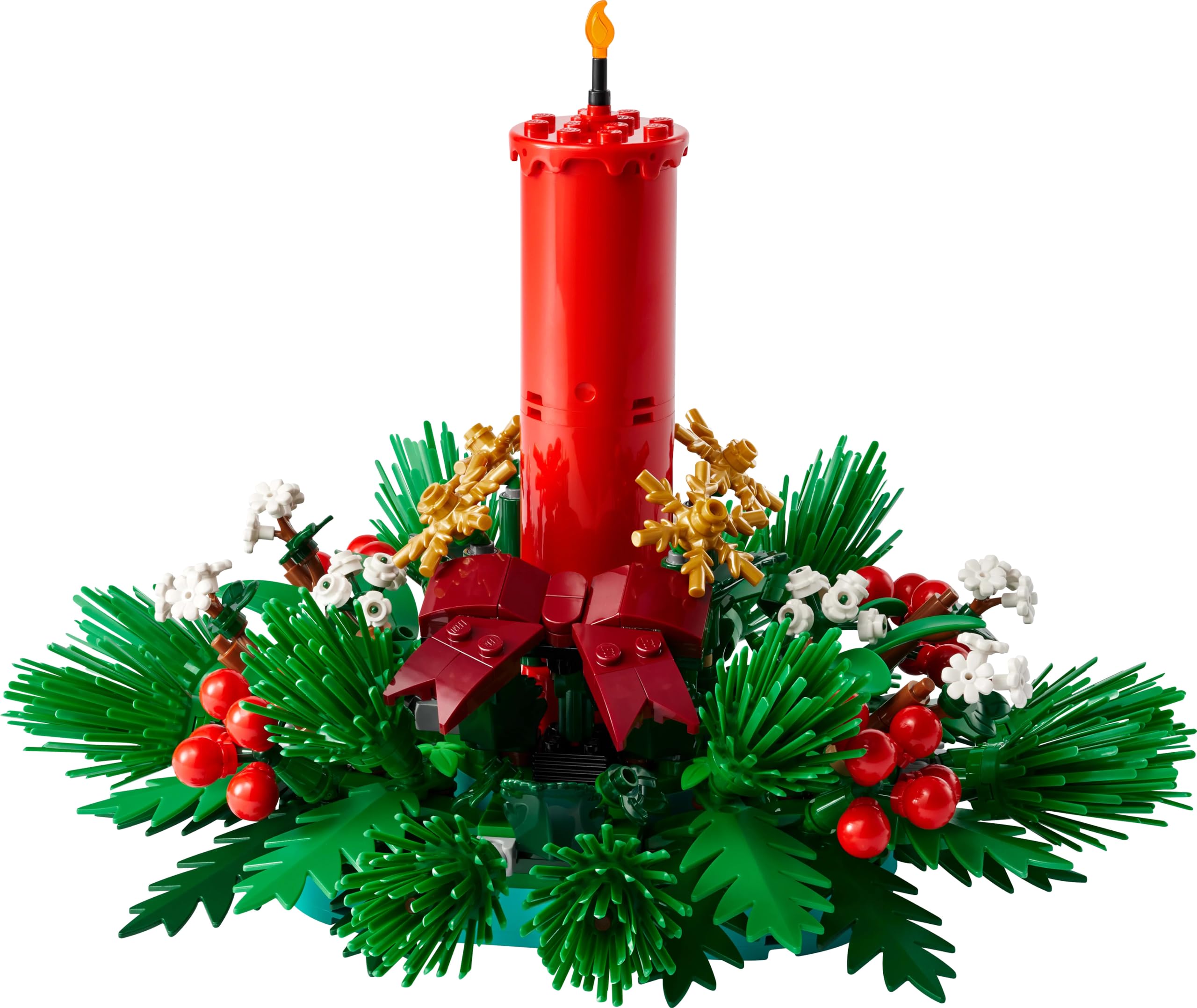 LEGO Decorazione da Tavolo Natalizia - Candela Rossa Giocattolo da Esposizione con Bacche, Stelle e Fogliame - Attività per la Famiglia - Regalo Natalizio per Bambine e Bambini da 12 Anni - 40743