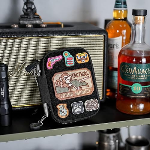 Miniatura 4 de Mighty Pouch - Organizador de bolsillo EDC de nailon con parches y anillo en D, organizador multiherramienta para equipos EDC