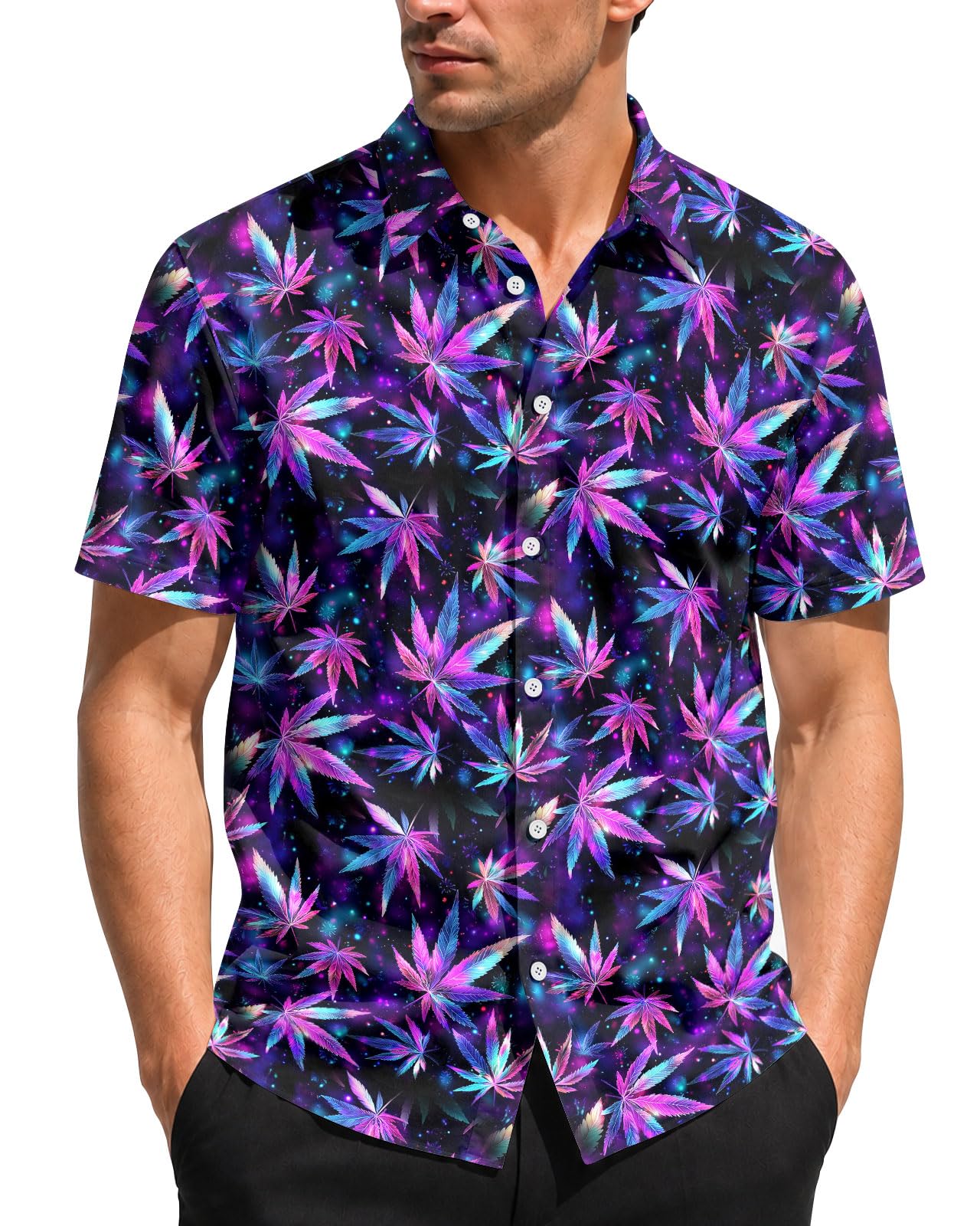 99TIMORO Horror Movie Men's Halloween Button Down Shirts Short Sleeve Top