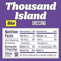 Vista 2 de Kraft Aderezo para ensalada Thousand Island Lite (botella de 16 fl oz)