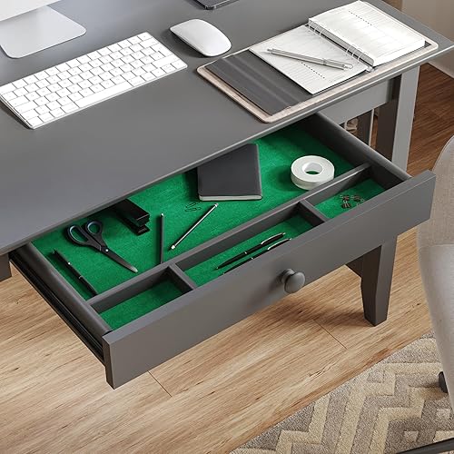 Miniatura 7 de AFI, Mission - Escritorio de madera maciza con cajón, color gris