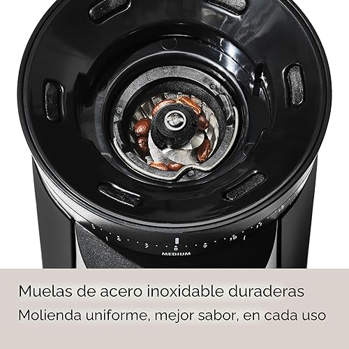 Miniatura 3 de OXO Molinillo cónico de rebabas de cerveza - negro mate, rebabas de acero inoxidable, molienda inteligente automática de un solo toque