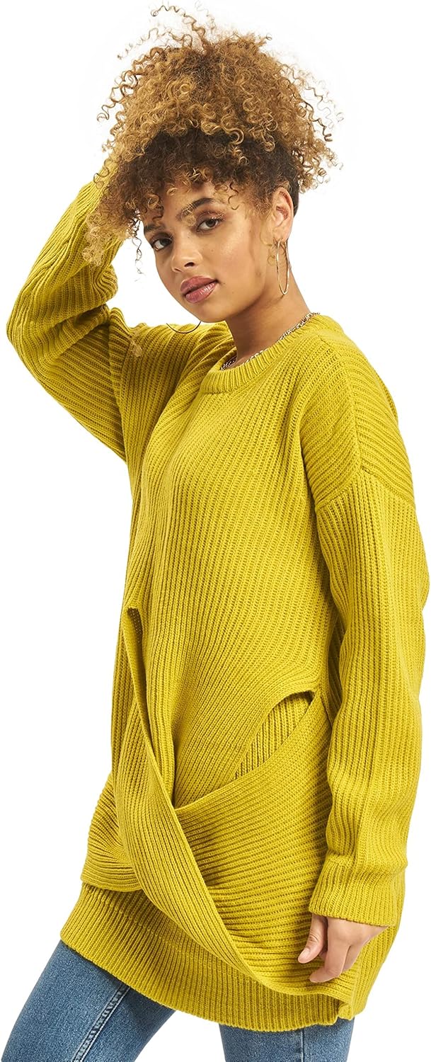 Urban Classics Women's Wrapped Sweater Sweatshirt XXL Yellow (Lemonmustard 01446)
