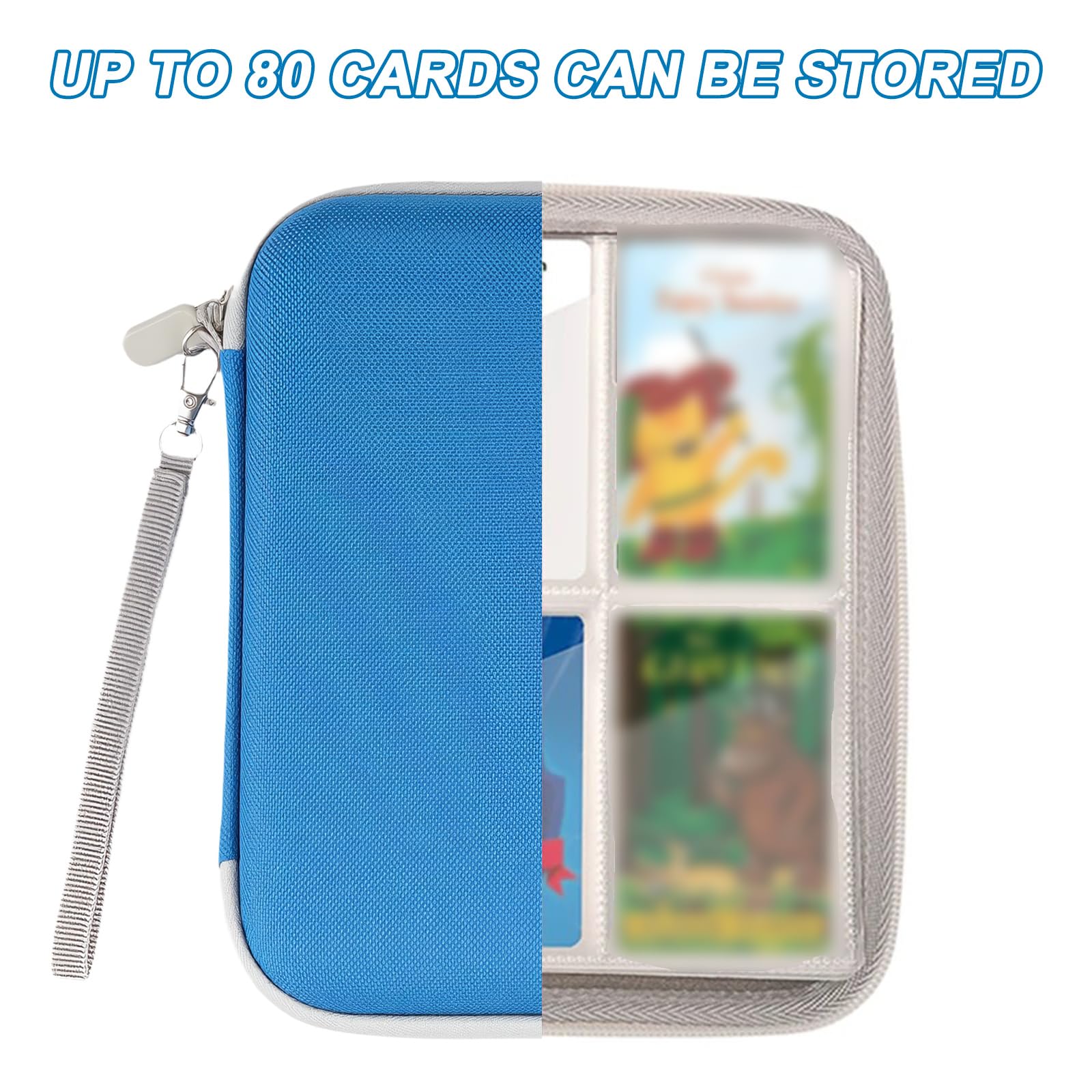 Card Case Card Holder, 80 Pockets Card Binder Folder with Zipper - Image 3