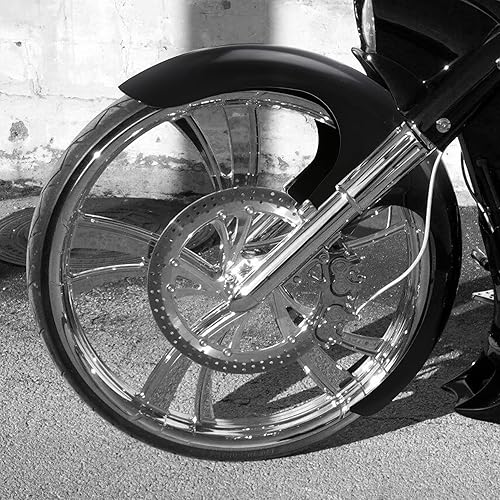 Miniatura 8 de SLMOTO Guardabarros delantero de motocicleta negro brillante de 30 pulgadas para Harley Touring Road King Road Glide Electra Glide Street Glide