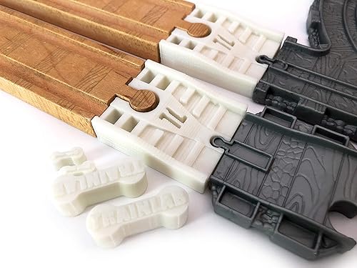 Miniatura 2 de TrainLab Adaptador de vía de tren ferroviario de madera para llevar y jugar (NiteBrite)