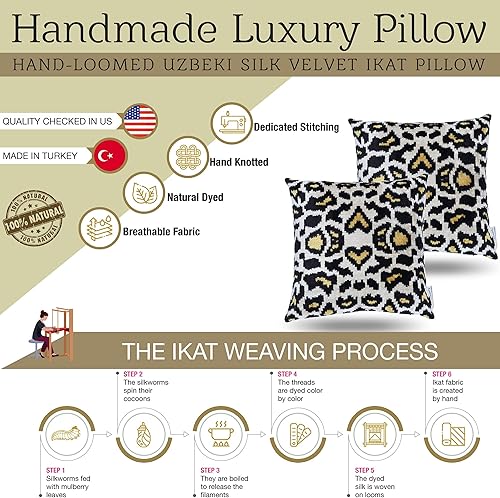 Miniatura 4 de Almohada decorativa hecha a mano de leopardo con funda de cojín rellena de plumón estampado de tigre dorado marfil funda de cojín cuadrada de seda