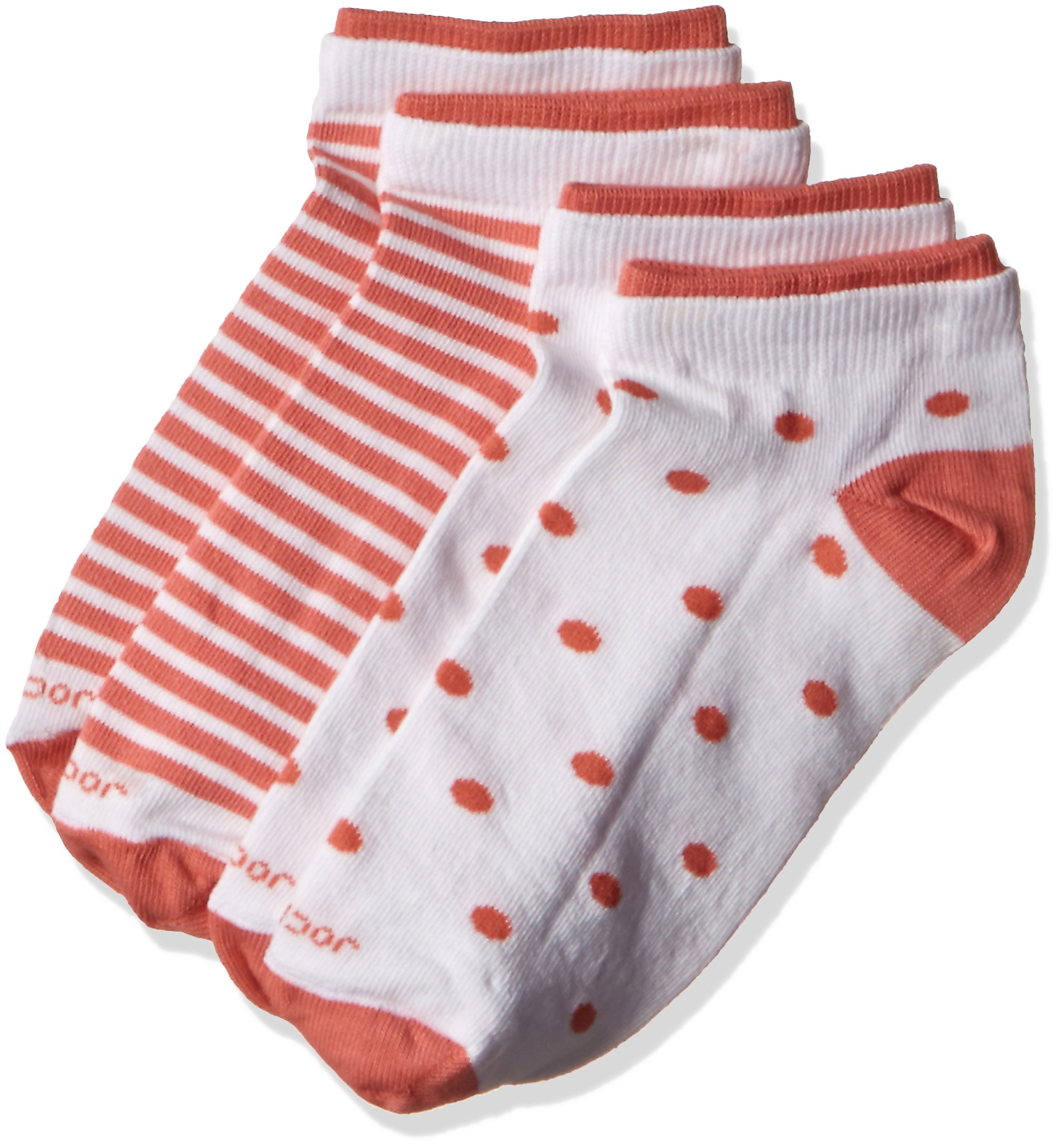 jockey Women's Cotton Low show socks (7480-0210-WTHTM_White & Peach_Free Size)-picture-54