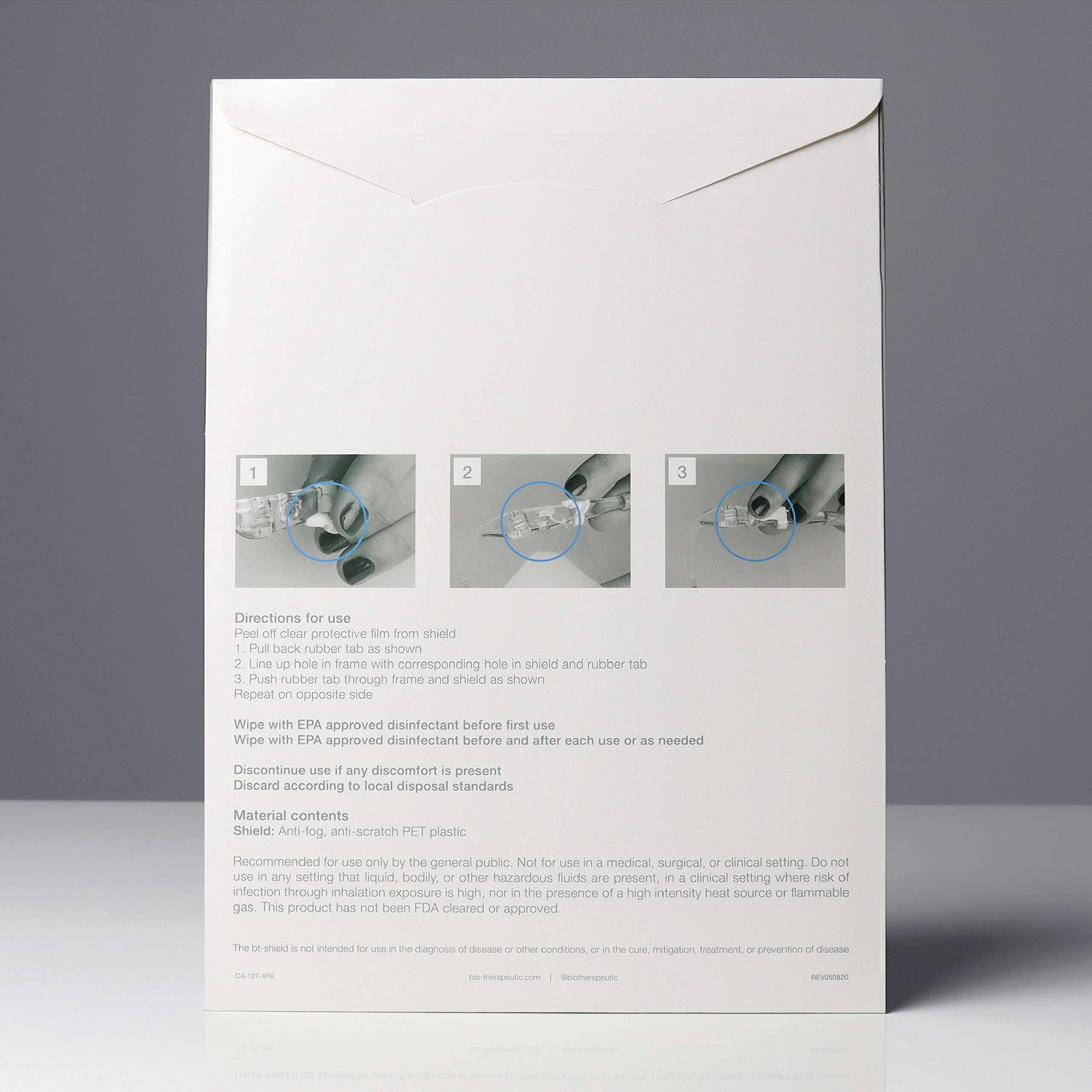 Bio-Therapeutic bt-shield 4 Pack Replacement Shields, Anti-Fog, Anti-Scratch, Distortion Free Protective Face Guard, Reusable, Sanitizable, The Pro’s Choice to Keep You Safe