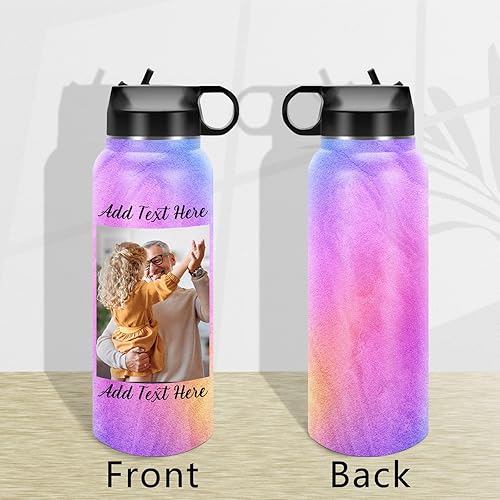 Miniatura 4 de ARTSMADE Botellas de agua personalizadas para niños con nombre, botellas de agua de acero inoxidable personalizadas para la escuela, aisladas al