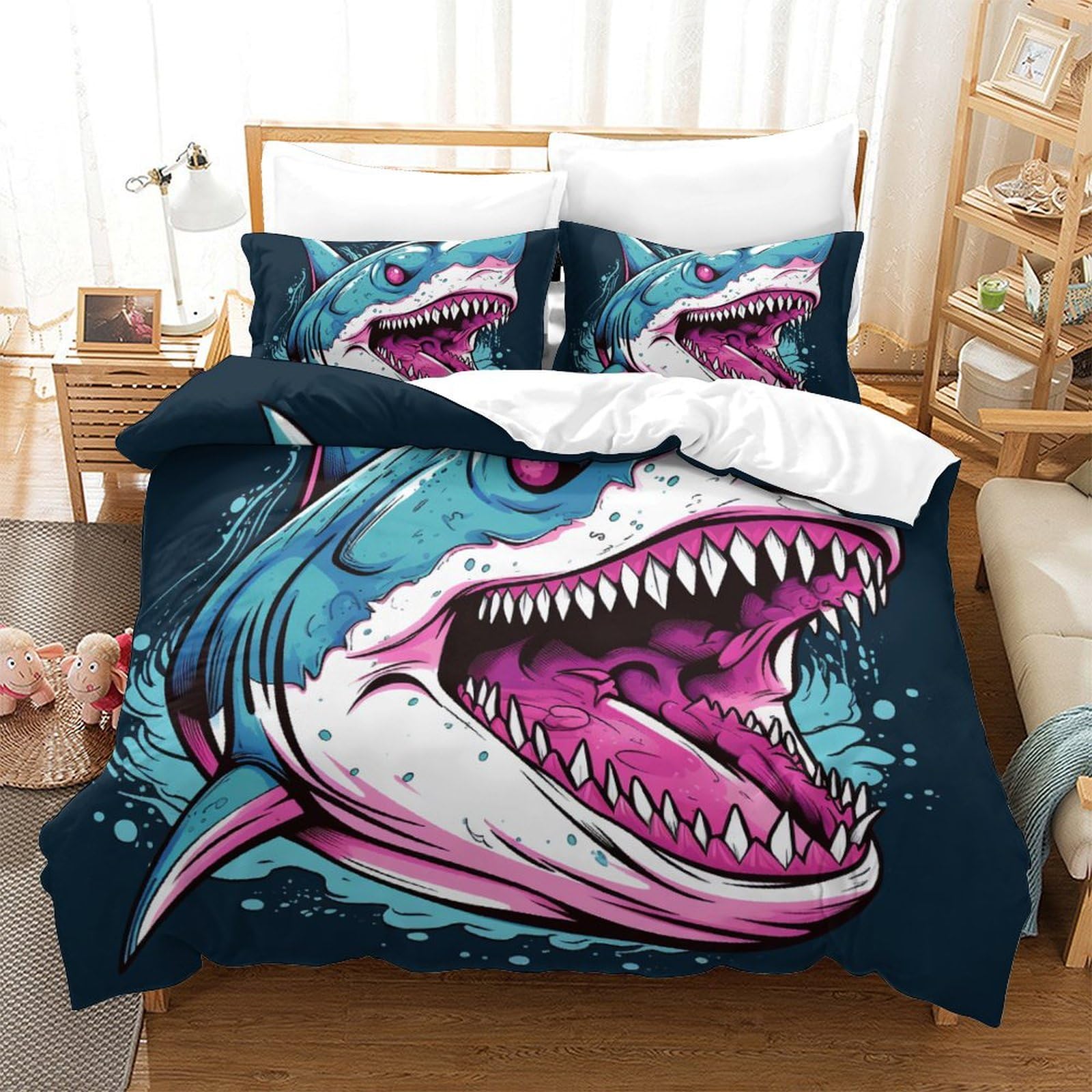 Housse de couette requin grand lit pour une chambre d'enfant ou d'ado moderne
