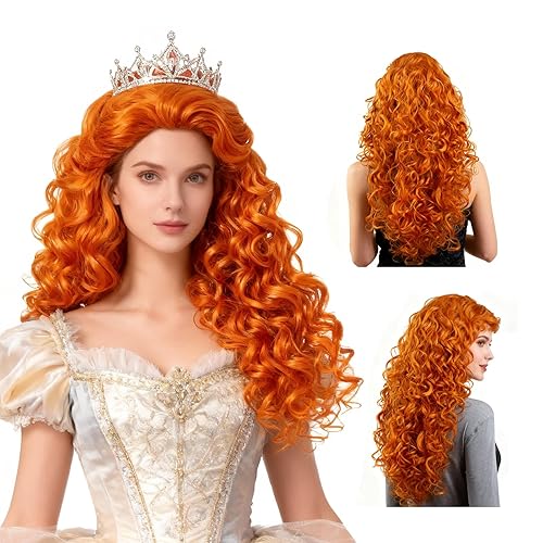 Onedor Long Hair Curly Wavy Full Head Halloween Wigs Cosplay