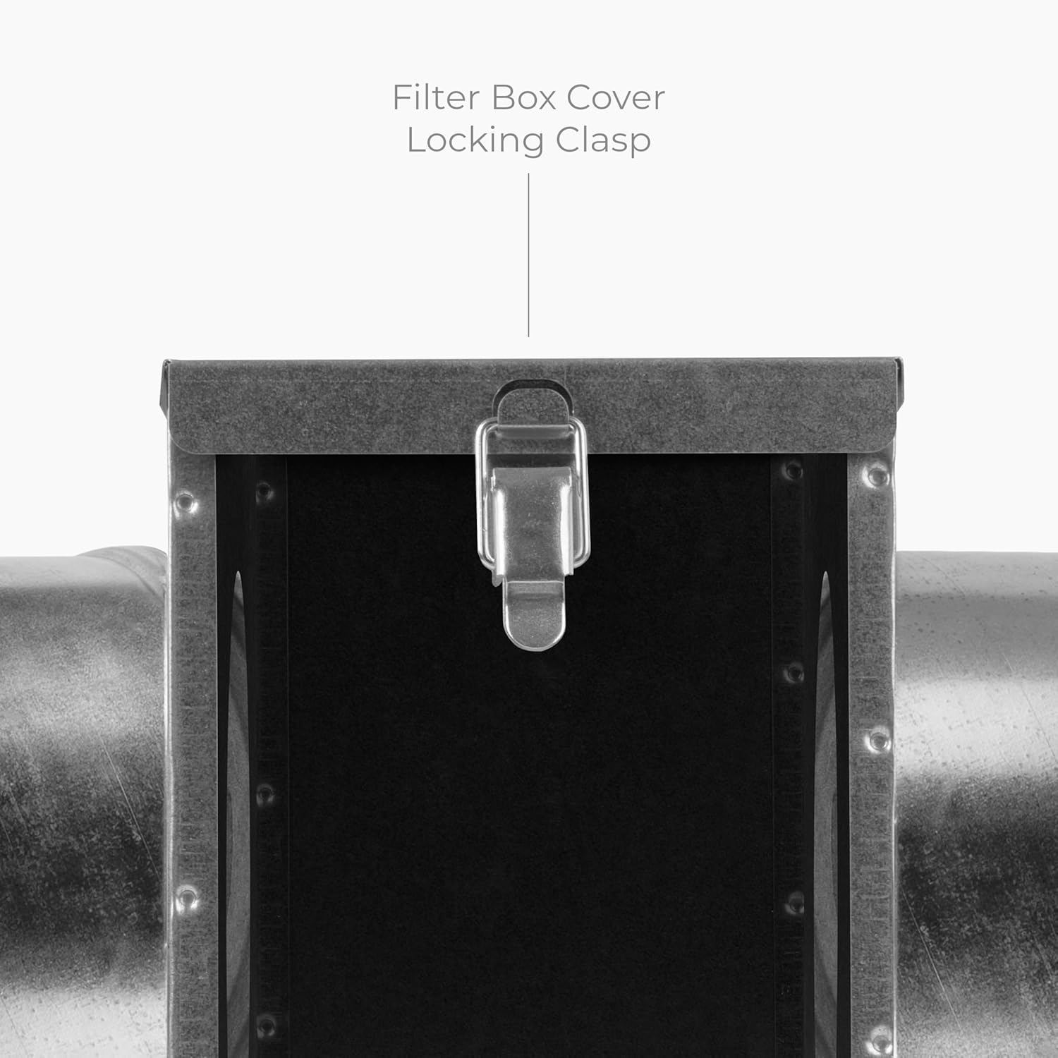 6 Inch Filter Box - Inline Duct Filter for Round Duct - Galvanized Steel Air Filter with EPDM Rubber Seal Gaskets - Intake Filter Ventilation - Air Filtration System for Home