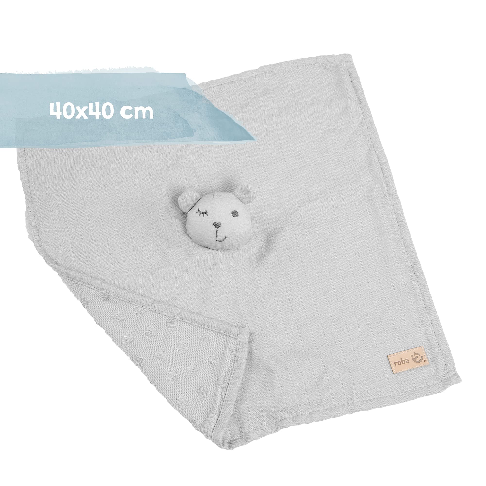 roba Coffret Sortie de Bain Bébé Lil Planet - 1 Cape de Bain + 5 Gants de Toilette + 1 Serviette Doudou + 1 Couverture - Certifié GOTS et OEKO-TEX - Gris Argenté