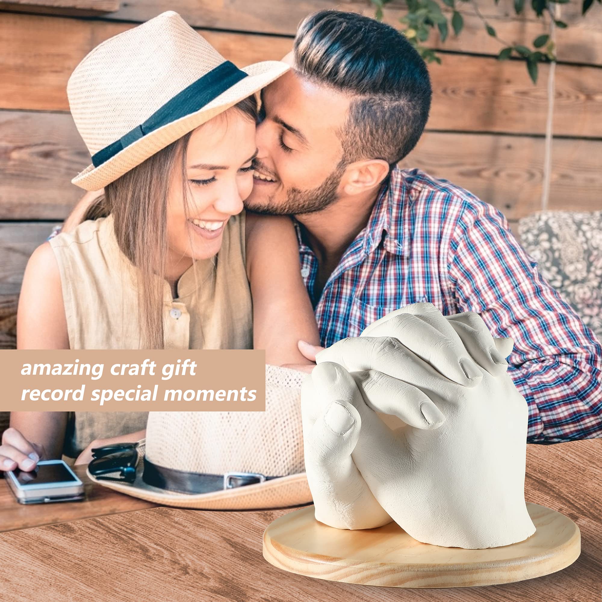 Anniversary GIF Couples Keepsake Hand Molds Casting Kit (34oz Large