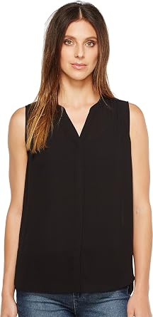 NYDJ Womens Sleeveless Pintuck Blouse | Classic Lightweight Top