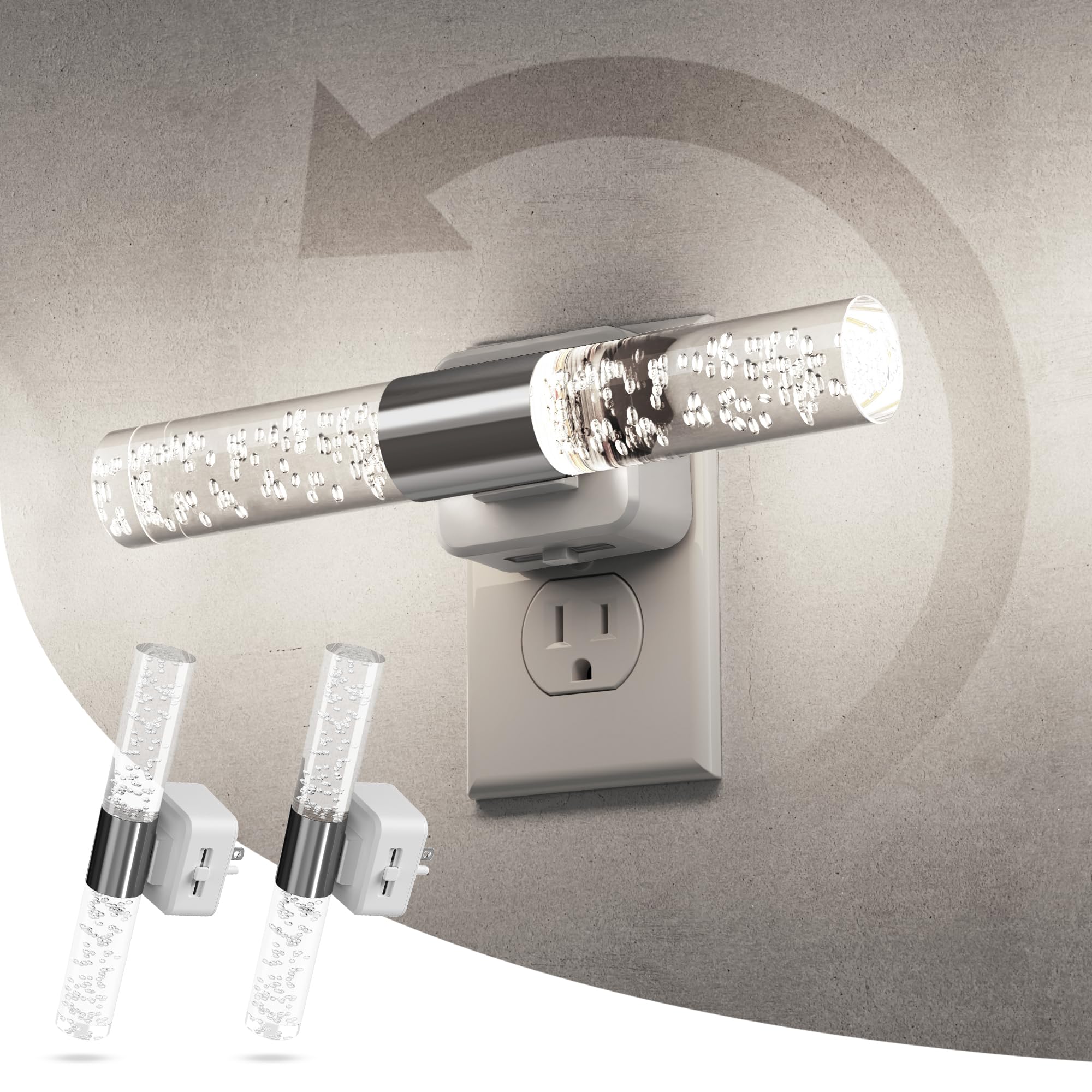 L LOHAS LED Bright Night Light, Night Lights Plug into Wall, 180° Rotating