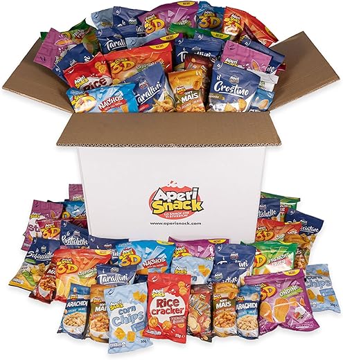 APERIBOX 120 - AP18.001.05 - Snacks, chips, dried fruits and many appetizers to taste enclosed in a box for a DIY aperitif. Children's birthday gadgets